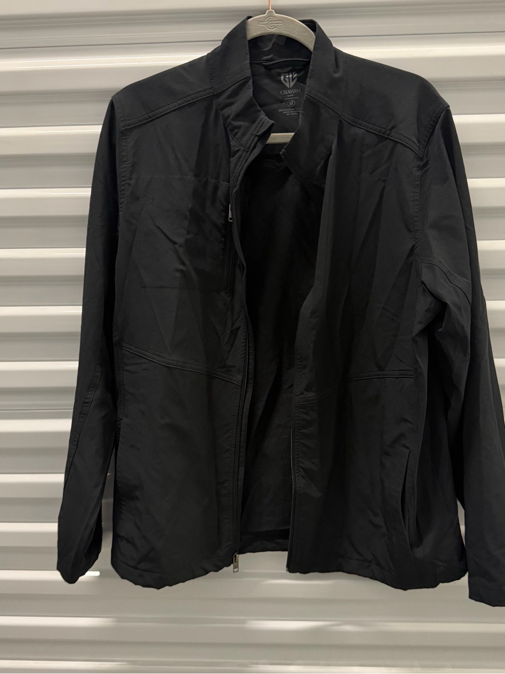 Graham Luxe Men’s Black Lightweight Zip Jacket Size Medium